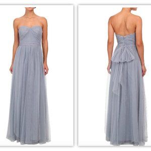 ADRIANNA PAPELL Bridesmaid Convertible Tulle Ball Gown Slate Blue